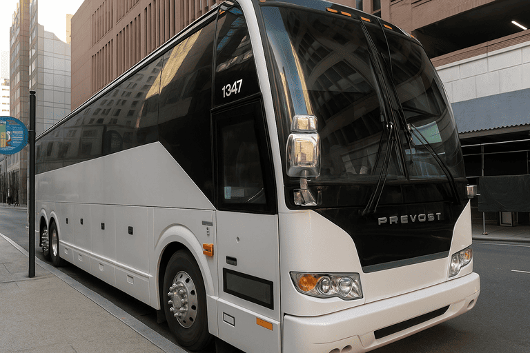 a Oshkosh Charter Bus coach bus